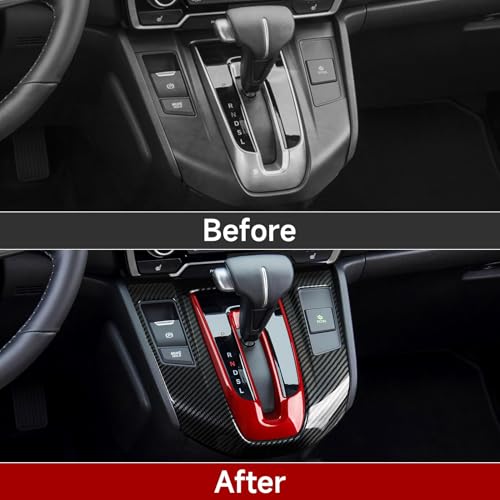 Gas 2PCS Gear Shift Panel Decals for Honda CRV 2017 2018 2019 2020 2021 2022 Accessories CR-V ABS Carbon Fiber Stickers - color: 2pcs Gas Gear Shift Panel