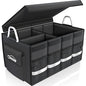 Oasser Trunk Organizer, Large, Black | Waterproof, Collapsible, Foldable Hard Cover, Aluminium Alloy Handle, Reflective Strip - color: Black, size: Large