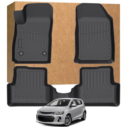 Floor Mats for Chevy/Chevrolet Sonic 2012-2020, Heavy Duty TPE Waterproof Non-Slip All Weather Protection Custom