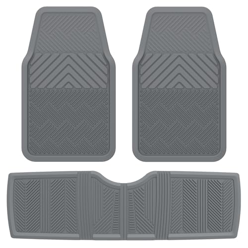 ClimaTex Heavy Duty Car, Truck, Van, and SUV Automotive Floor Mat for Floor Protection, Weatherproof Deep Channel No-Slip Front and Back Seat Liner Mats, 3 Piece Set, Gray - color: Grey, style: 3-Piece Set