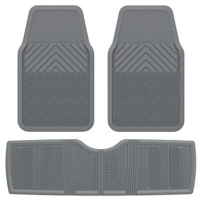 ClimaTex Heavy Duty Car, Truck, Van, and SUV Automotive Floor Mat for Floor Protection, Weatherproof Deep Channel No-Slip Front and Back Seat Liner Mats, 3 Piece Set, Gray - color: Grey, style: 3-Piece Set