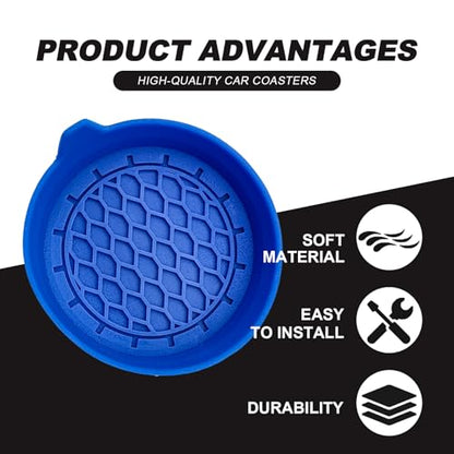 4-Pack Universal Cup Holder Coasters, Black Silicone Inserts - Keep Your Car Clean with Non-Slip & Spill-Proof Coasters for All Vehicles (Blue) - color: Blue