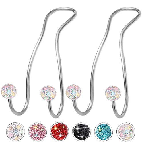 Bling Purse Hook for Car Headrest, Upgraded Cute Car Seat Hooks for Bag Handbag, Durable Stainless Auto Purse Hanger Holder 2 Pack, Colorful - color: Multicolor