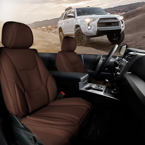Coverland Custom Fit Car Seat Covers for SUV Compatible with [HR-V, Santa Fe, Sorento, Soul, Armada, Murano] Premium Waterproof Non-Slip Interior Seat Protector [Front Dark Brown - Size Chart A13] - color: Front - Dark Brown, size: A13 (See Vehicle Size C