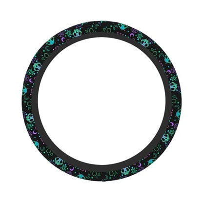 Magic Skull Magical Star Moon Steering Wheel Cover For Women Men Girls Car Accessories Decor Anti-Slip Neoprene Auto Steering Wheel Covers Protector Universal 15 Inch