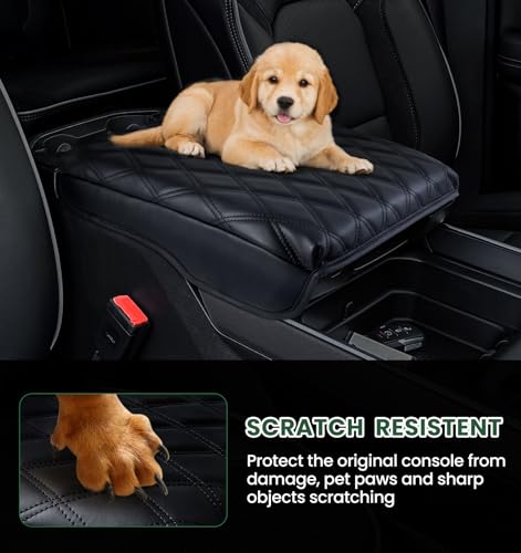 Center Console Cover for 2019-2025 2026 Dodge Ram 1500/2500/3500 Accessories Armrest Cover Cushion PU Leather Middle Console Cover Pad Anti-Scratch (Bucket Seat Only) - color: Bucket Console Ram 2019+