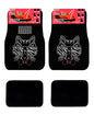 Universal Fit Car Truck Front/Rear 4-Piece Full Set Crystal Bling Rhinestone Studded Black Carpet Floor Mats (Cat Sunglass/Black) - color: Cat Sunglass/Black