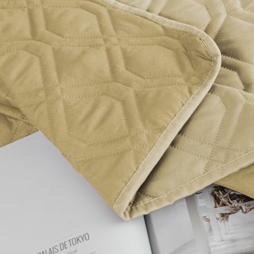 Ameritex Waterproof Dog Bed Cover Pet Blanket for Furniture Bed Couch Sofa Reversible - color: Beige+taupe, size: 30x53 Inch (Pack of 1)