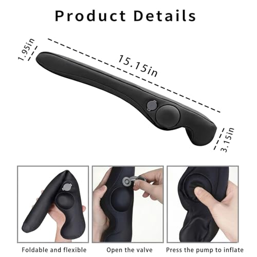 Inflatable Car Seat Gap Filler Strip - 2Pcs Leather Foldable Seat Gap Plug Blocker,Stop Dropping Items,Soft Interior Accessories for All Cars (Black) - color: Black