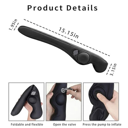 Inflatable Car Seat Gap Filler Strip - 2Pcs Leather Foldable Seat Gap Plug Blocker,Stop Dropping Items,Soft Interior Accessories for All Cars (Black) - color: Black
