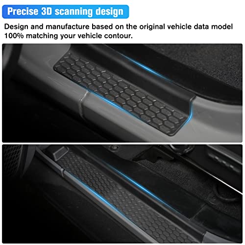 Door Sill Guard Kit Car Anti-Scratch Threshold Protector Door Entry Guard Scuff Plate Cover Compatible with Jeep Wrangler JL JLU 2018-2024 & Jeep Gladiator JT 2020-2022