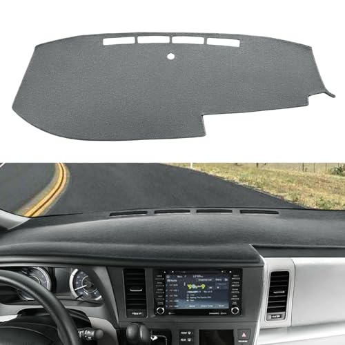 Dash Cover Mat Custom Fit for Toyota Sienna 2015-2020, Dashboard Cover Pad Carpet Protector (Darkgray) F151 - color: 15-20 DarkGary