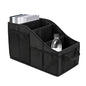 Car Seat Organizer, Collapsible Passenger Seat Organizer with 4 Compartments & 7 Mesh Pockets, Auto Front/back Seats Storage Box, Vehicle Travel Organize Accessory for Kids, Adults (Black)