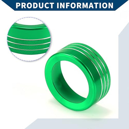 AC Air Conditioner Gear Shift Headlight Media Control Switch Knob Cover for Dodge for RAM 13-17 / Interior Trim/Stylish Aluminum Alloy / 5 Pcs Green - color: Green