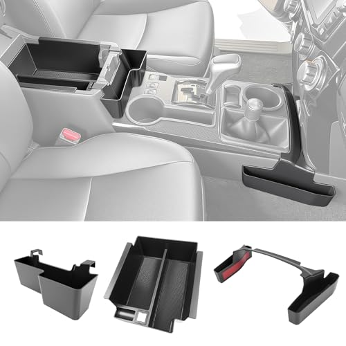 Center Console Organizer for 2010-2024 Toyota 4Runner Upgraded Hanging Armrest Box Extra Storage Gear Shift Side Tray for 4 Runner Interior Accessories(Fit Hanging+Shifter+Armrest Organizer) - color: 10-24 Hanging+Shifter+Armrest Organizer