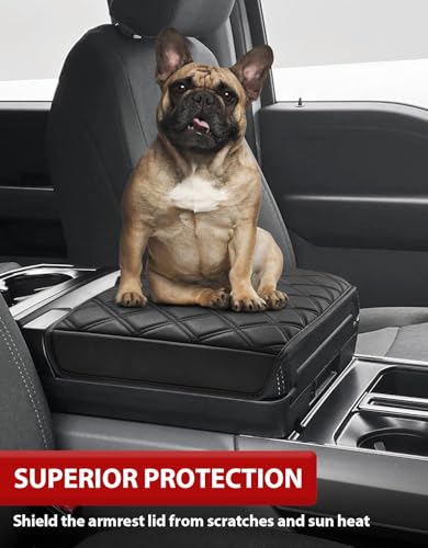 Center Console Armrest Cover for Ford F150 2021 2022 2023 2024 2025 2026, Arm Rest Protective Cushion Pad, Interior Accessories, Black (Fits Work Surface Console Only) - size: Work Surface, 21-26 F150, Black