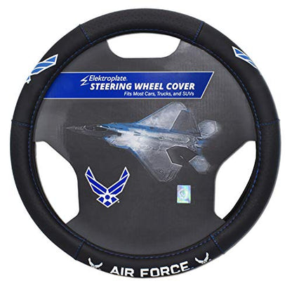Elektroplate Officially Licensed US Air Force Wings Premium Steering Wheel Cover - Large Size - Fits SUVs and Trucks with Diameter 15.5” to 16.2” - size: Large - 15.75"