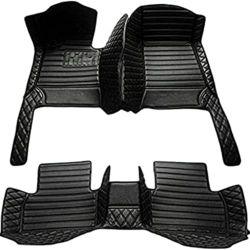 Floor Mats for Cars, All-Weather Mats, Waterproof Trim-to Fit Automotive Floor Mats for 99.9% Cars Sedan Trucks SUV, Custom Floor Liner Car Accessories (All Black Stripe) - color: All black Stripe