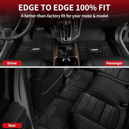 LASFIT Floor Mats & Trunk Mat with Backrest Mat for Honda Pilot 2023-2025 2026, Split & One-Piece Foldable Seating All Weather TPE Floor Liners 1st & 2nd & 3rd Row & Cargo Mat with Seatback Mat, Black - style: 5）For Honda Pilot | ‎2023-2026 | Combo Set