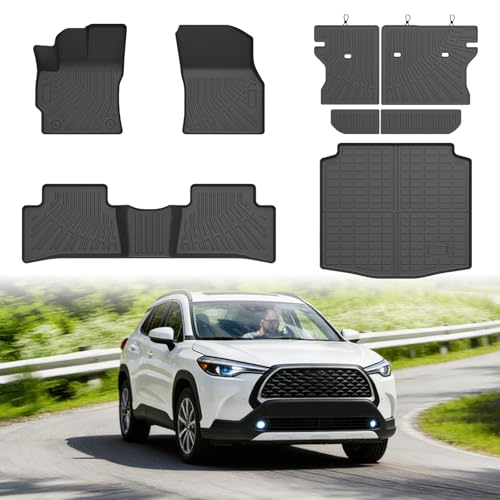 Cartist Floor Mats for 2022-2026 Toyota Corolla Cross Fuel FWD & Hybrid AWD (Not for Fuel AWD), All Weather Full Set Car Floor Mats for Corolla Accessories, Heavy Duty - size: 1)Toyota Corolla Cross 22-26 Full Set