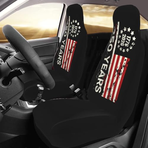 250 Years Anniversary Front Seat Covers 2 Pack, Vehicle Seat Protector Car Mat Covers, Fit Most Bucket Seats - color: 250 Years Anniversary