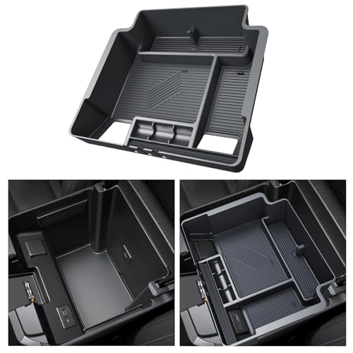 Silverado Sierra Center Console Organizer - Refreshed Models 2022-2026 Chevy Silverado/GMC Sierra 1500-2024-2026 Silverado/Sierra 2500HD 3500HD - (Full Console w/Bucket Seats ONLY) - Black - color: (22-26)Full Console w/Bucket Seats-Black