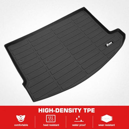 IKON MOTORSPORTS TPE Cargo Trunk Liner, Compatible with 17-24 MINI Cooper Countryman W/O Left-Hand Cargo Net, Custom Fit All Weather Protection Heavy Duty Rear Trunk Tray Cargo Mats Protector, Black