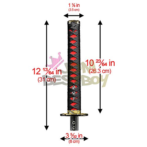 JDMBESTBOY Samurai Sword Black Red Shift Knob Shifter Alloy Katana Adapters Universal 26cm - color: Black Red, size: 26cm