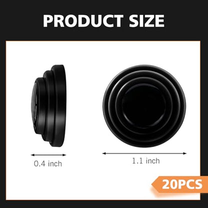 20PCS Car Shock Absorber, Car Door Shock Absorber Cushion Gasket, Sound Deadening High Elasticity Silicone Waterproof Absorber, DIY Self-adhesive Replacement Parts, Universal for Most Cars (Black) - size: 20 PCS