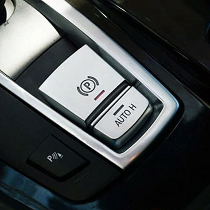 Handbrake Button Cover Trim Chrome Silver Parking Auto Hold Hand Brake Switch Buttons Sticker for BMW 528i 530i 535i 640i 740i 750i X3 X5 X6 F10 F07 F06 F12 F13 F01 F02 F25 F26 F15 F16