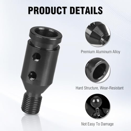 Universal Gear Shift Knob Adapter 12x1.25,Aluminum Alloy Shifter Knob Adapter,Gear Shift Adapter for Non-Threaded Manual Shifters M12x1.25(Black) - color: M12x1.25(Black)