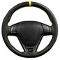 Elegant Steering Wheel kit Wrap, Matte Carbon Steering Wheel Cover and Microfiber Leather, Hand Stitched, Universal Size with Centering Mark.Yellow - color: Yellow Thread