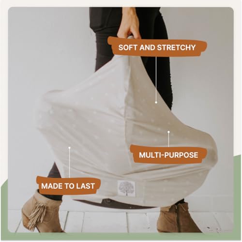 Parker Baby 4 in 1 Car Seat Cover for Girls and Boys - Stretchy Carseat Canopy, Nursing Cover, Grocery Cart Cover, High Chair Cover - "Desert" - color: Desert