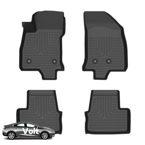 Wayhigh® Floor Mats for Chevrolet/Chevy Volt 2016-2019, All Weather TPE Car Mats Waterproof Heavy Duty Floor Liners Custom Fit for Volt Accessories - Black - style: 5) For Chevy Volt / 2016-2019 / Floor Mats