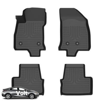 Wayhigh® Floor Mats for Chevrolet/Chevy Volt 2016-2019, All Weather TPE Car Mats Waterproof Heavy Duty Floor Liners Custom Fit for Volt Accessories - Black - style: 5) For Chevy Volt / 2016-2019 / Floor Mats