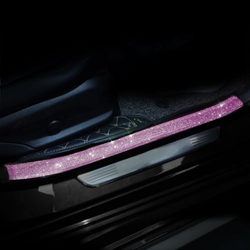 Car Door Sill Protector with Bling Rhinestones 2PCS Door Edge Guard Scuff Cover Protectors Anti-Scratch Strip Sticker Bumper Protector for Truck Car 2.75"x23.62" (Pink) - color: Pink, size: 2.75"x23.62"
