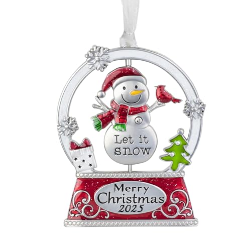 Laraine Christmas Tree Ornaments – 2025 Decorative Rotation Hanging Pendant of Car Charm Holiday Keepsake Gift Home Decor (Snowman (2025)) - color: Snowman (2025)