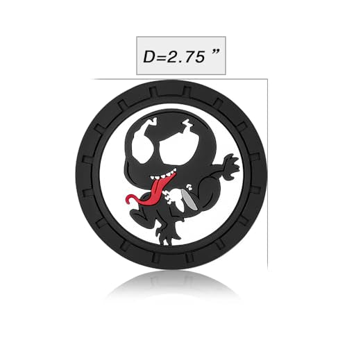 Venom Car Cup Holder Coasters for Marvel Fans, The Venom Car Coasters for Car Cup Holder Insert,Silicone Non-Slip Car Cup Mat,2.75'' - color: Bd-duye