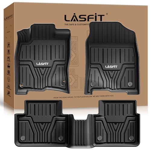 LASFIT Floor Mats for Honda Civic Sedan 2016-2021 & Hatchback 2017-2021 & Coupe 2016-2020, All Weather TPE Custom Fit Floor Liner, 1st & 2nd Row, Black - size: 1st & 2nd Row