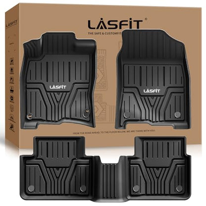 LASFIT Floor Mats for Honda Civic Sedan 2016-2021 & Hatchback 2017-2021 & Coupe 2016-2020, All Weather TPE Custom Fit Floor Liner, 1st & 2nd Row, Black - size: 1st & 2nd Row