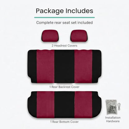 FH Group Pair Set Flat Cloth Car Seat Covers- Universal Fit for Trucks, SUVs, and Vans (Burgundy/Black) FB050102 - color: Burgundy