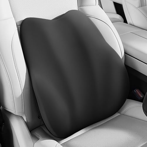 BEBAS Lumbar Support Pillow for Car, Memory Foam Back Cushion for Driving, Ergonomic Lumbar Pillow for Pain Relief, Comfort Lower Back Support for Office Chairs, Car Seat, Wheelchair -Black - color: Black