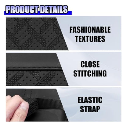 YoRise Leather Car Center Console Cover, Comfort Car Armrest Storage Protective Pad, Armrest Cover with 2 Side Storage Bags, Middle Console Protector Accessories for Most Cars (Black)