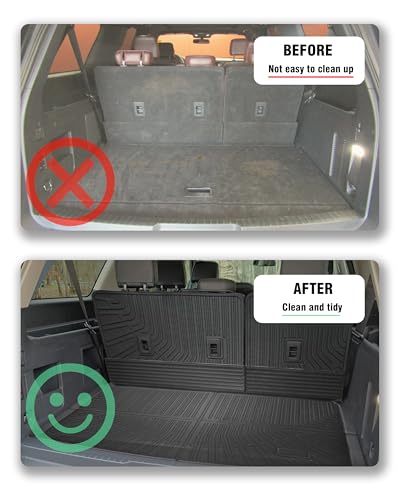Cargo Liner Compatible with 2018-2024 Ford Expedition MAX/Lincoln Navigator L Trunk Mat Cargo Mat Back Seat Cover Protector(Backrest Mats+Trunk Mat)