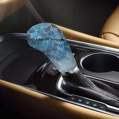 Bulopur Car Shifter Gear Hand Brake Trim Cover Set for Most Cars Van SUV Sedan Truck Auto Accessories - color: Blue Mermaid