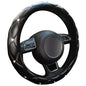 Cute Sparkly Black Car Steering Wheel Cover, Soft Breathable Anti-Slip PU Leather Steering Wheels Covers with Diamond Bling Rhinestone,Universal Protector Cars Accessories - color: Black