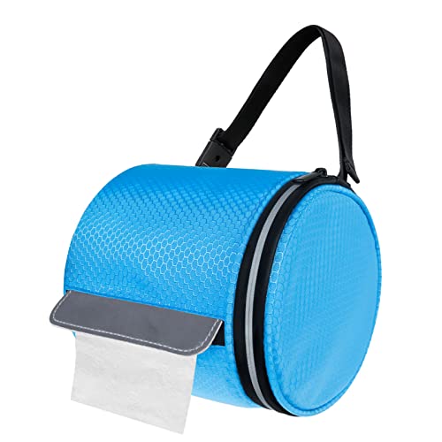 Hanging Toilet Paper Holder Waterproof Tissue Holder Cat Proof Roll Paper Case Cover Portable and Foldable Roll Storage Bag with Adjustable Strap for Wall Car Camping Tent Home Office Blue Honeycomb - color: Blue Honeycomb