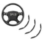 Steering Wheel Covers, 3PCs Carbon Fiber Anti-Skid Clip on Car Steering Wheel Cover Protector Universal for Most Car Wheel, Black - color: BLACK