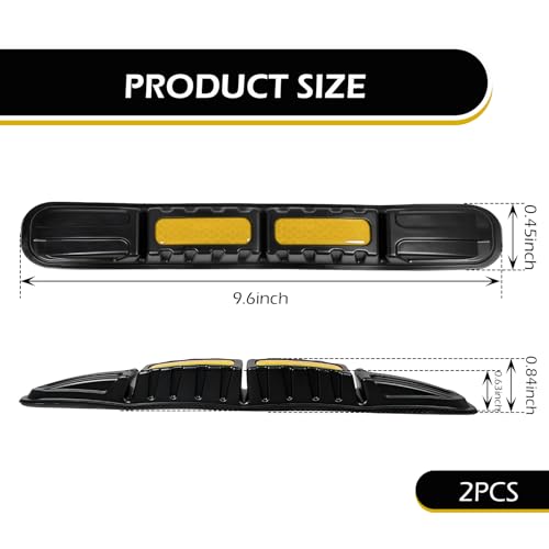 2 PCS Car Bumper Guard Strip, Anti-Collision Foldable Bumper Protector Trim with Strong Reflective Patch, 9.6" x 0.45" Car Door Edge Guards, Universal Car Night Safe Drive Accessories (Yellow)