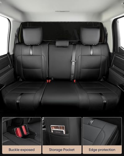 Full Set car seat Covers for Toyota Tundra 2022-2026,Faux Leather Waterproof Pickup seat Covers Custom fit for Toyota Tundra Accessories, for Truck seat Covers 2022 2023 2024 2025 2026 SR SR5